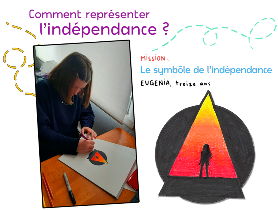 dessin Comment représenter l'indépendance? par Eugenia, 13 ans