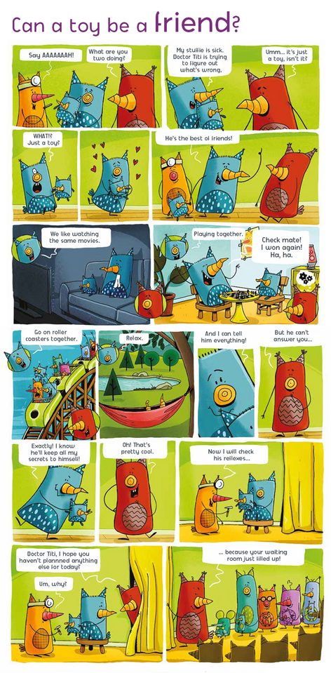 comic strip: can a toy be a friend?