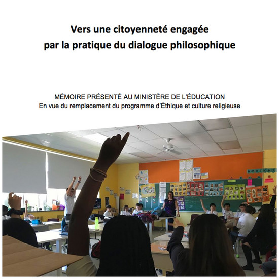 mémoire « Vers une citoyenneté engagée par la pratique du dialogue philosophique »